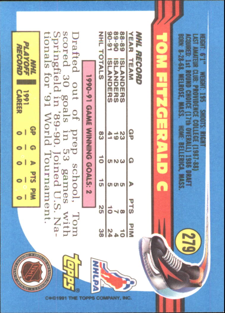 1991-92 Topps Hockey (Pick Card From List 1-307) C60 05-24 - Picture 445 of 495