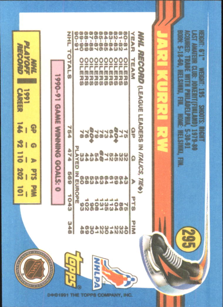 1991-92 Topps Hockey (Pick Card From List 1-307) C60 05-24 - Picture 473 of 495