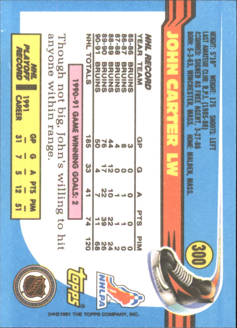 1991-92 Topps Hockey (Pick Card From List 1-307) C60 05-24 - Picture 483 of 495