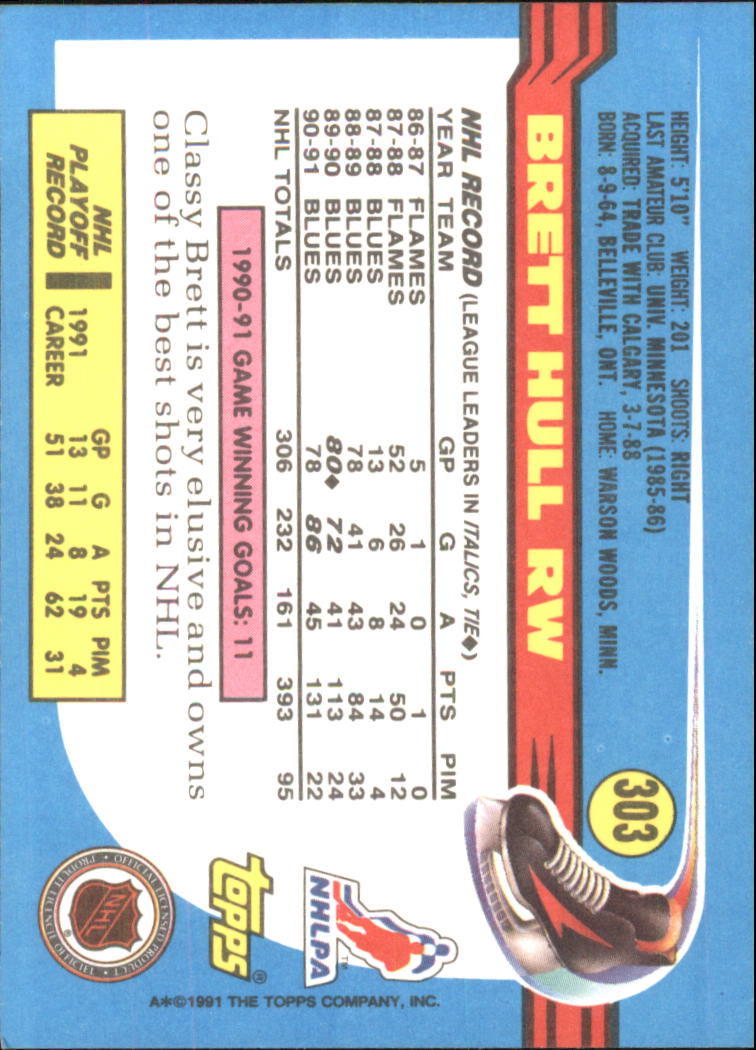 1991-92 Topps Hockey (Pick Card From List 1-307) C60 05-24 - Picture 487 of 495