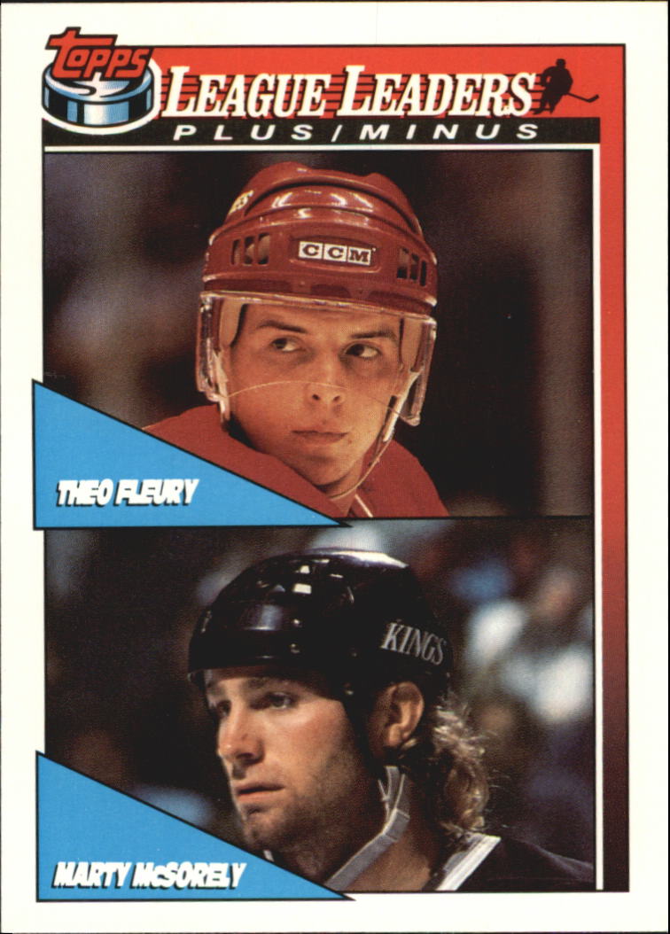 1991-92 Topps #322 Theo Fleury/Marty McSorley UER/(Name misspelled McSorely/on both sides of card)
