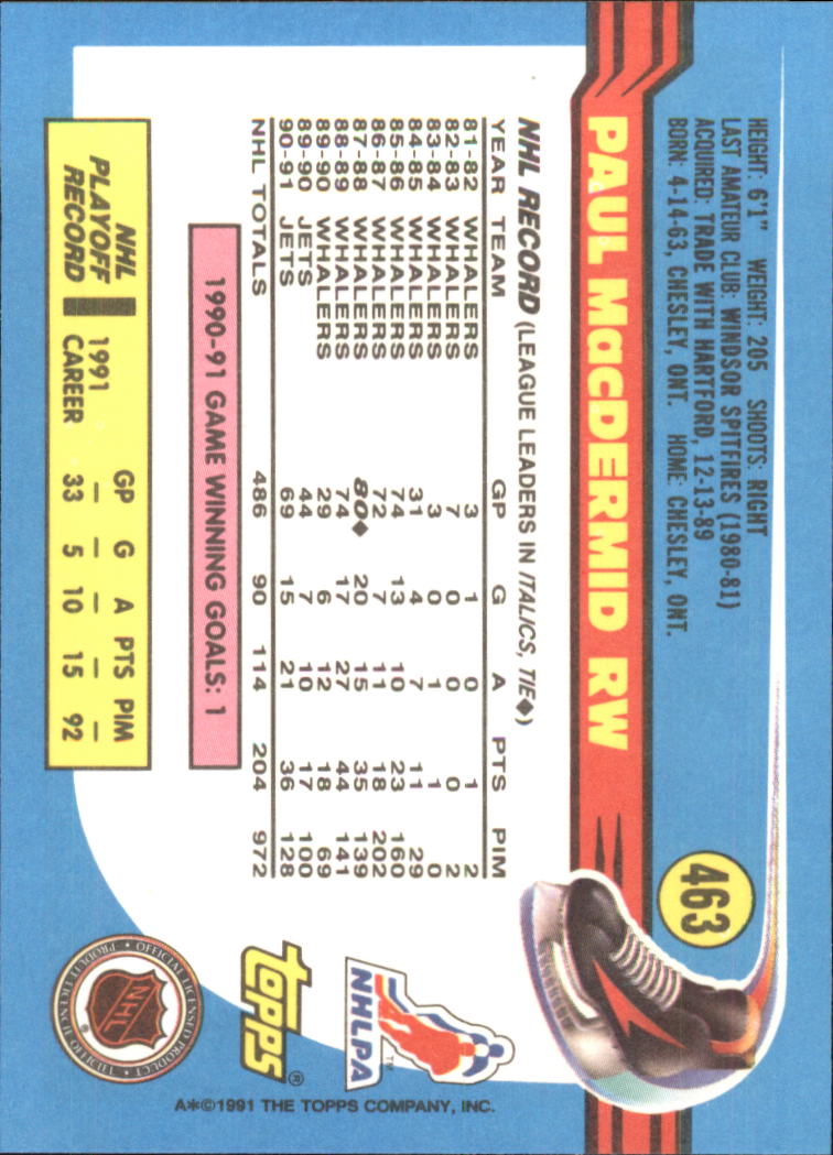 A8403- 1991-92 Topps Hockey Cards 401-528 +Inserts -You Pick- 15+ FREE US SHIP - Picture 119 of 247