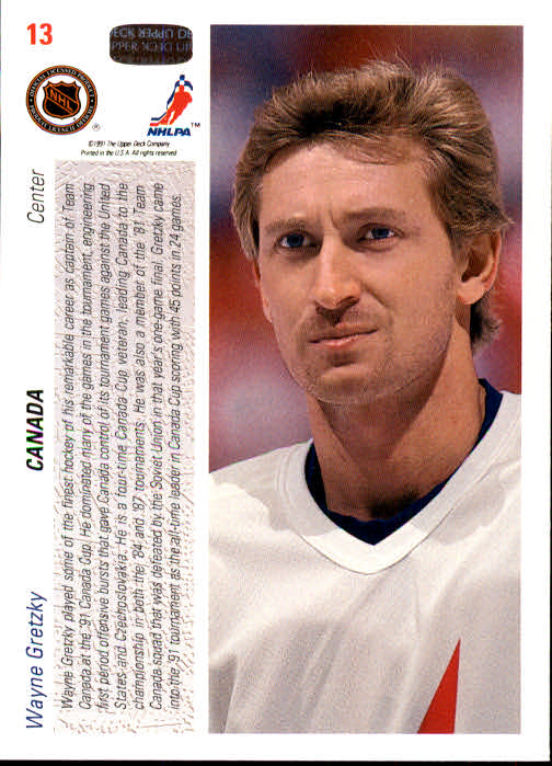 1991-92 Upper Deck #13 Wayne Gretzky CC back image