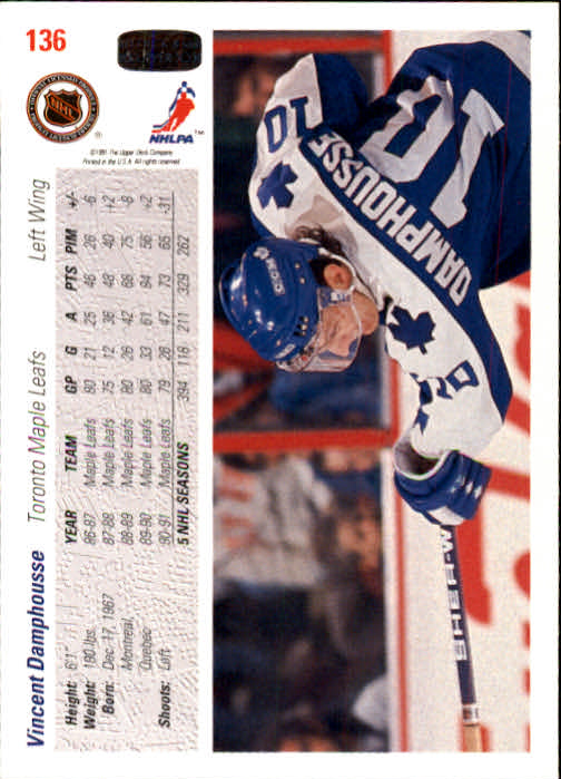 A7264- 1991-92 Upper Deck Hockey #s 1-250 +Rookies -You Pick- 15+ FREE US SHIP - Picture 259 of 483