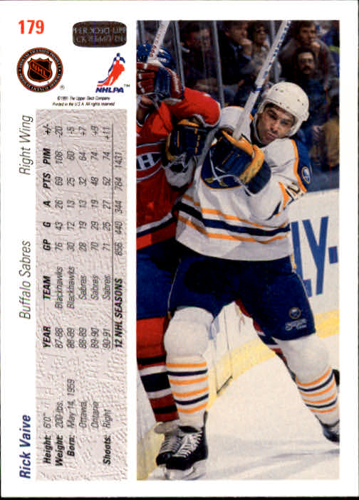 A7264- 1991-92 Upper Deck Hockey #s 1-250 +Rookies -You Pick- 15+ FREE US SHIP - Picture 343 of 483