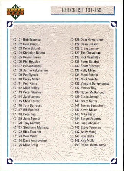 A7264- 1991-92 Upper Deck Hockey #s 1-250 +Rookies -You Pick- 15+ FREE US SHIP - Picture 384 of 483