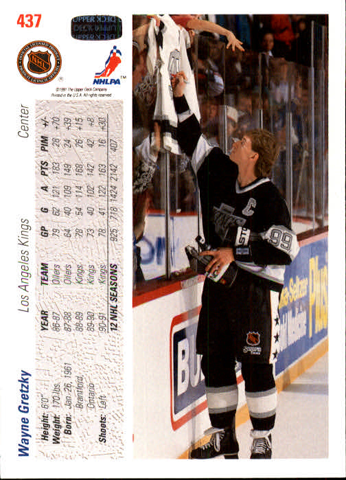 1991-92 Upper Deck #437 Wayne Gretzky back image