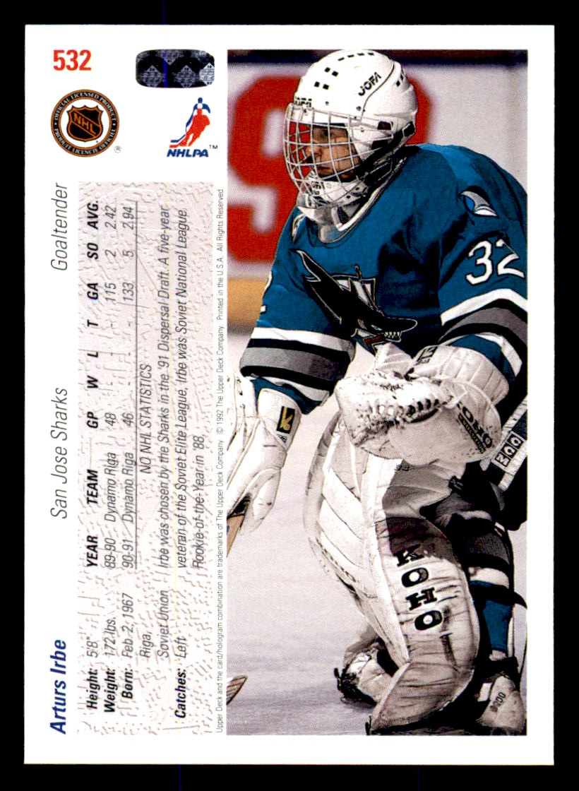 Arturs Irbe Hockey Stats and Profile at