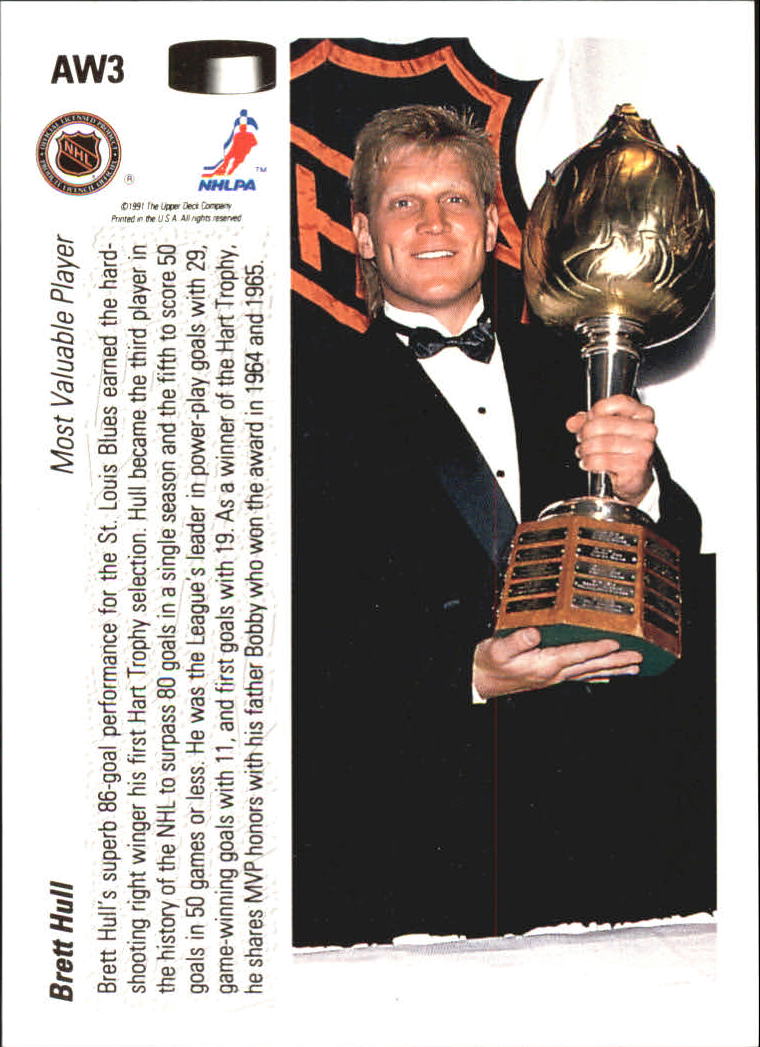 1991-92 Upper Deck Award Winner Holograms #AW3 Brett Hull back image