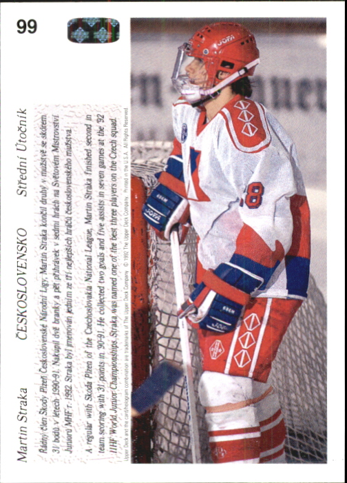 1991-92 Upper Deck Czech World Juniors #99 Martin Straka back image