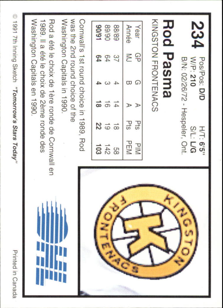 199192 7th Inning Sketch OHL 234 Rod Pasma NMMT