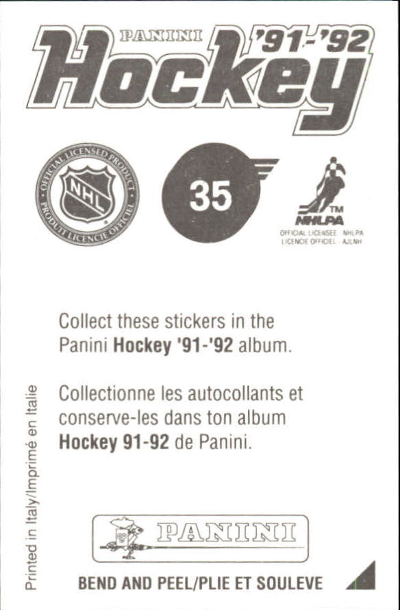 1991-92 Panini Stickers #35 Paul Cavallini back image
