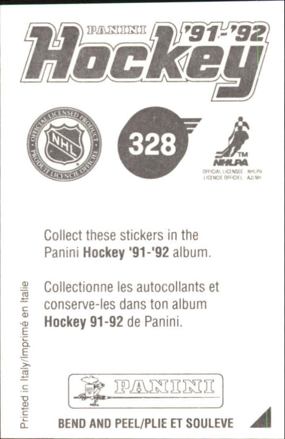 1991-92 Panini Stickers #328 Mike Vernon back image