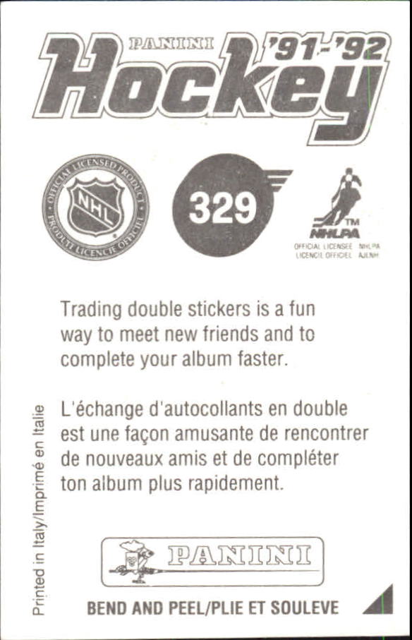 1991-92 Panini Stickers #329 Chris Chelios back image