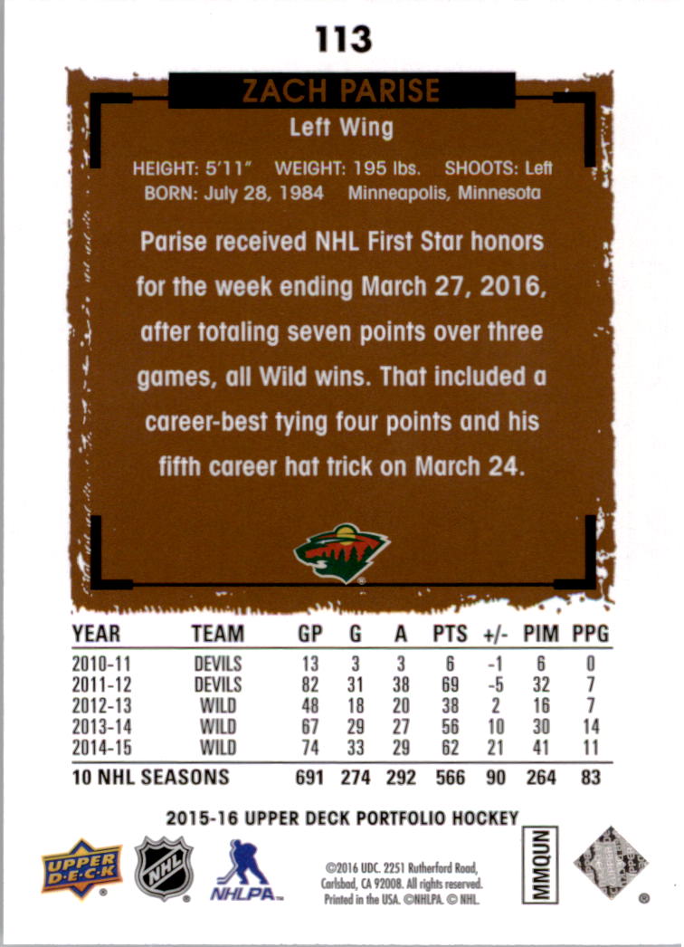 B1737- 2015-16 Upper Deck Portfolio Hockey #S 1-200 -du Pick- 15 + Gratis US - Bild 207 von 363
