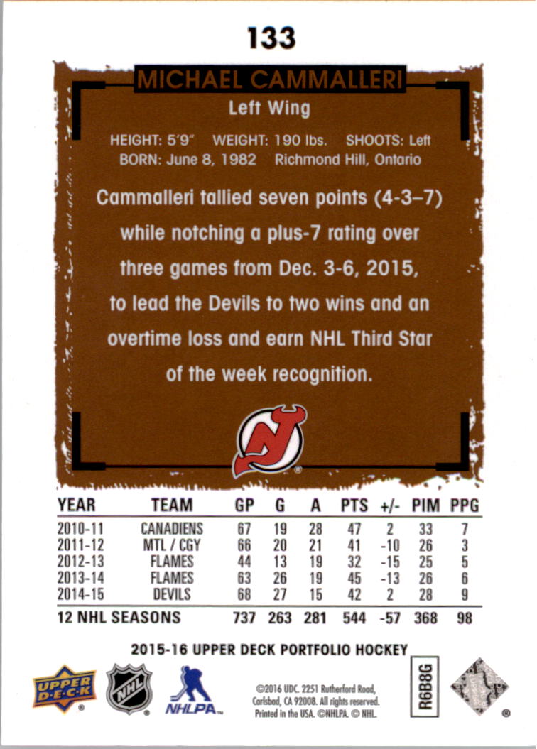 B1737- 2015-16 Upper Deck Portfolio Hockey #S 1-200 -du Pick- 15 + Gratis US - Bild 241 von 363