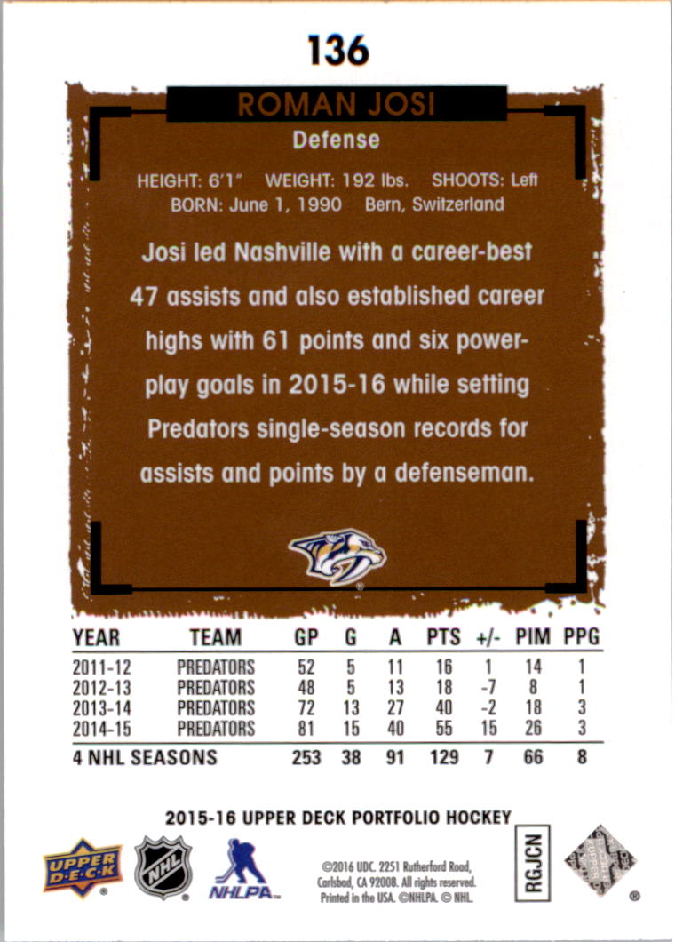 B1737- 2015-16 Upper Deck Portfolio Hockey #S 1-200 -du Pick- 15 + Gratis US - Bild 247 von 363
