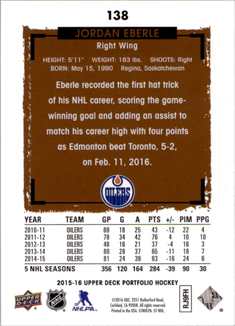 B1737- 2015-16 Upper Deck Portfolio Hockey #S 1-200 -du Pick- 15 + Gratis US - Bild 251 von 363