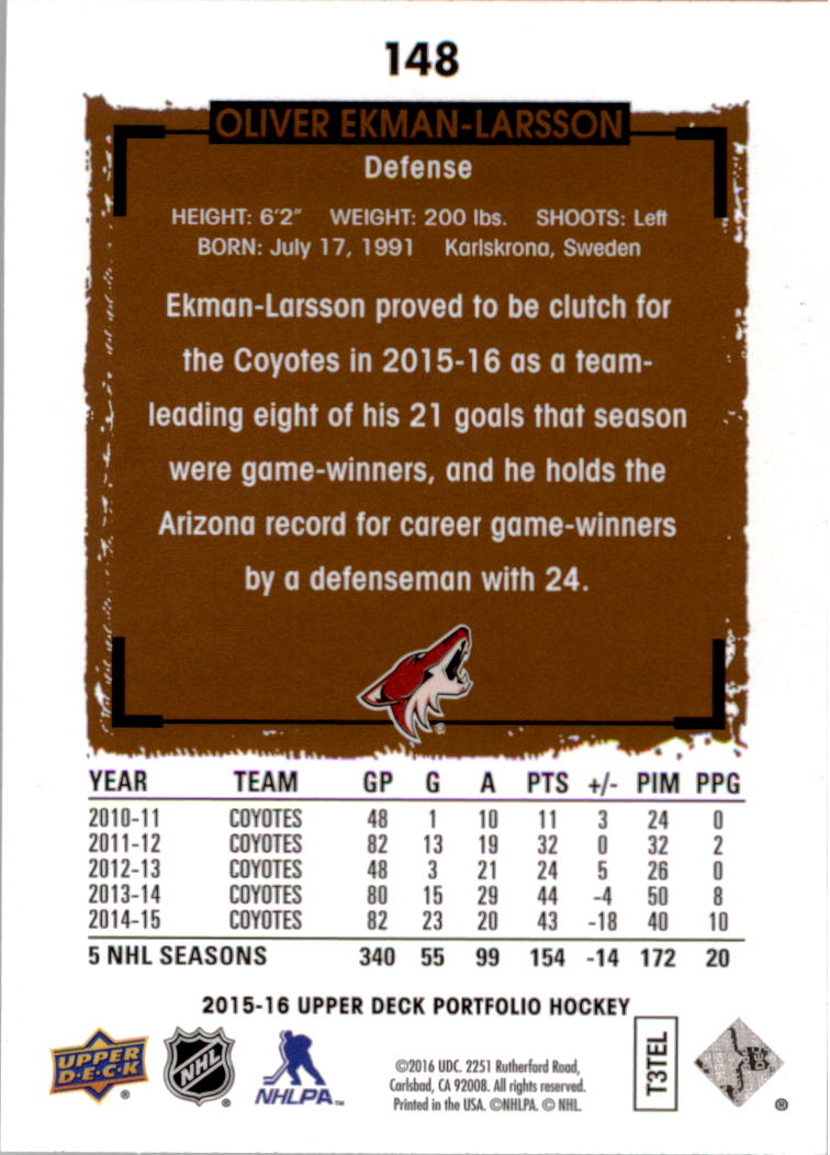 B1737- 2015-16 Upper Deck Portfolio Hockey #S 1-200 -du Pick- 15 + Gratis US - Bild 271 von 363