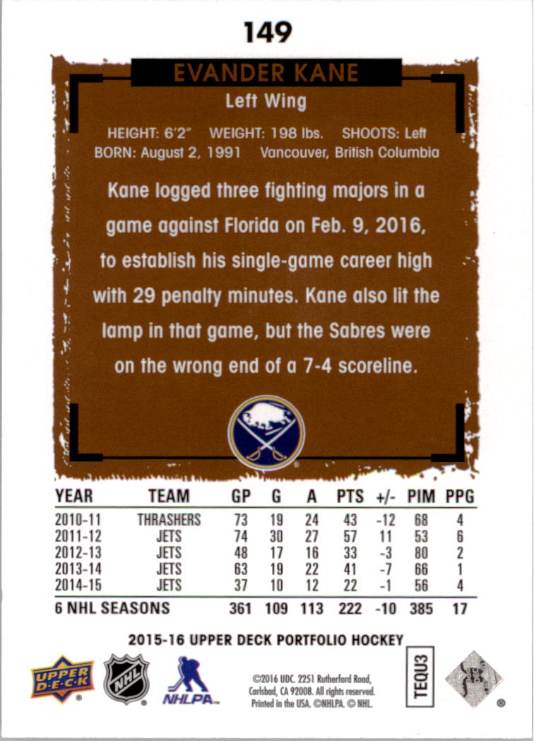 B1737- 2015-16 Upper Deck Portfolio Hockey #S 1-200 -du Pick- 15 + Gratis US - Bild 273 von 363