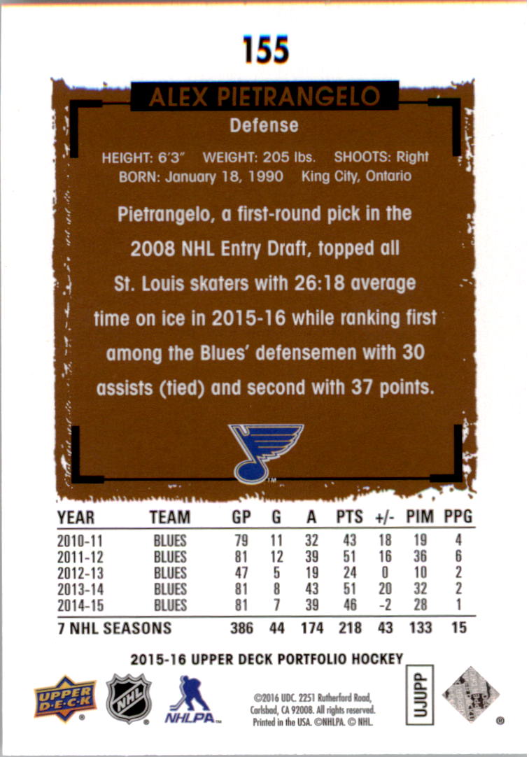 B1737- 2015-16 Upper Deck Portfolio Hockey #S 1-200 -du Pick- 15 + Gratis US - Bild 283 von 363