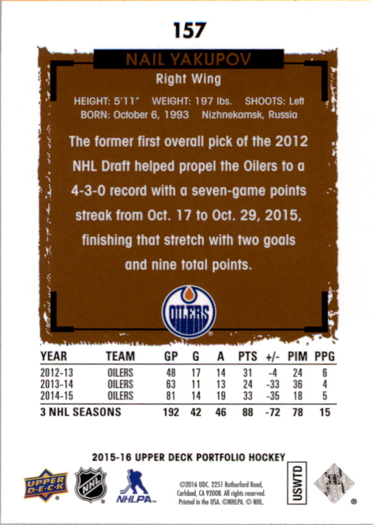 B1737- 2015-16 Upper Deck Portfolio Hockey #S 1-200 -du Pick- 15 + Gratis US - Bild 287 von 363