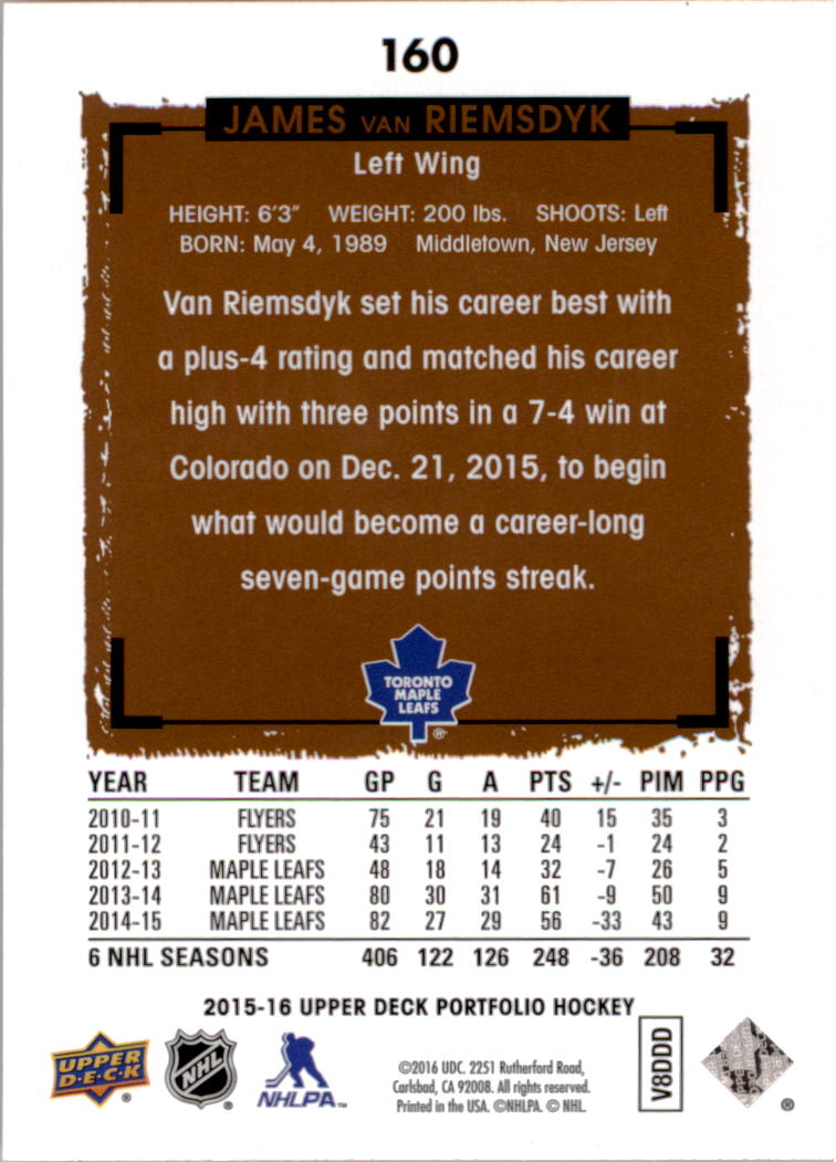 B1737- 2015-16 Upper Deck Portfolio Hockey #S 1-200 -du Pick- 15 + Gratis US - Bild 293 von 363