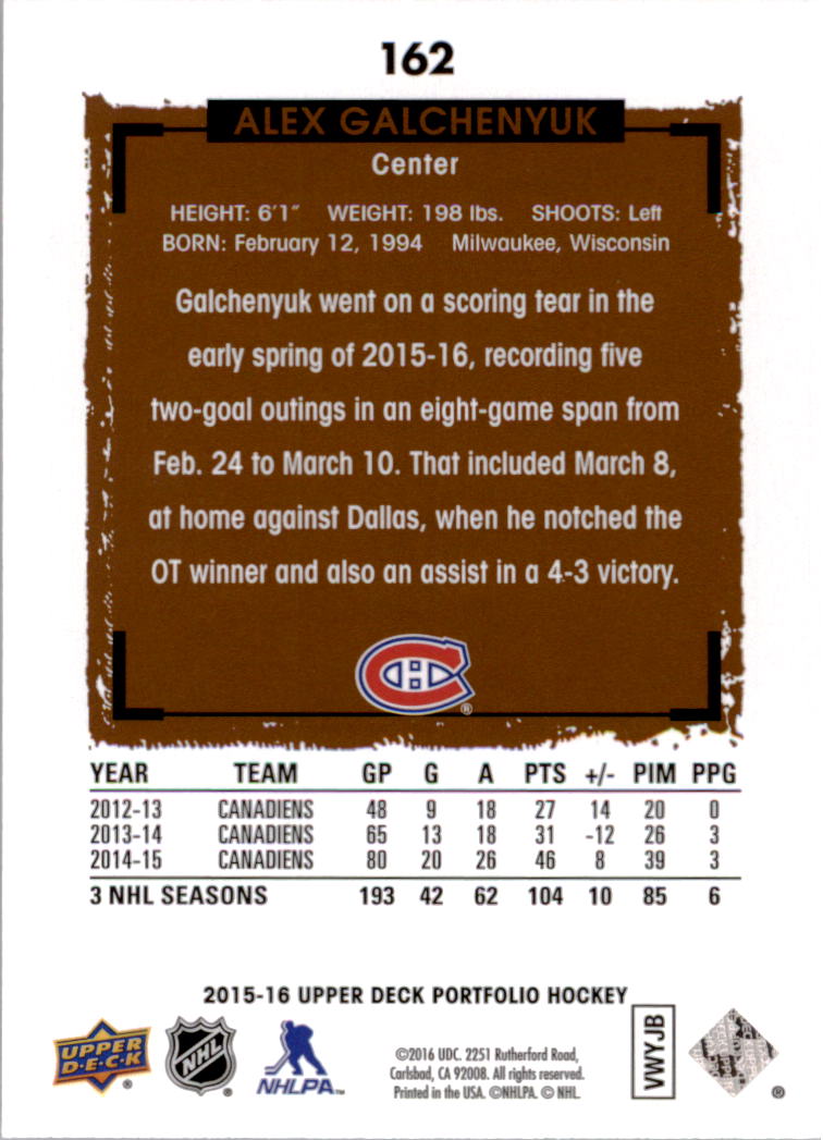 B1737- 2015-16 Upper Deck Portfolio Hockey #S 1-200 -du Pick- 15 + Gratis US - Bild 297 von 363