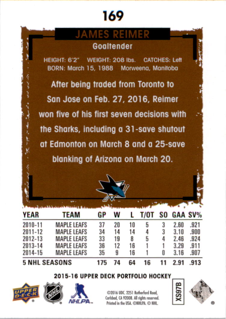 B1737- 2015-16 Upper Deck Portfolio Hockey #S 1-200 -du Pick- 15 + Gratis US - Bild 307 von 363