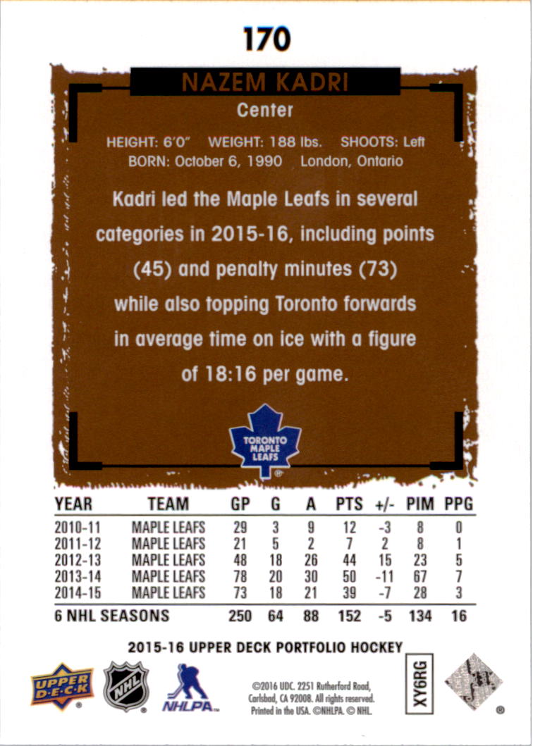 B1737- 2015-16 Upper Deck Portfolio Hockey #S 1-200 -du Pick- 15 + Gratis US - Bild 309 von 363