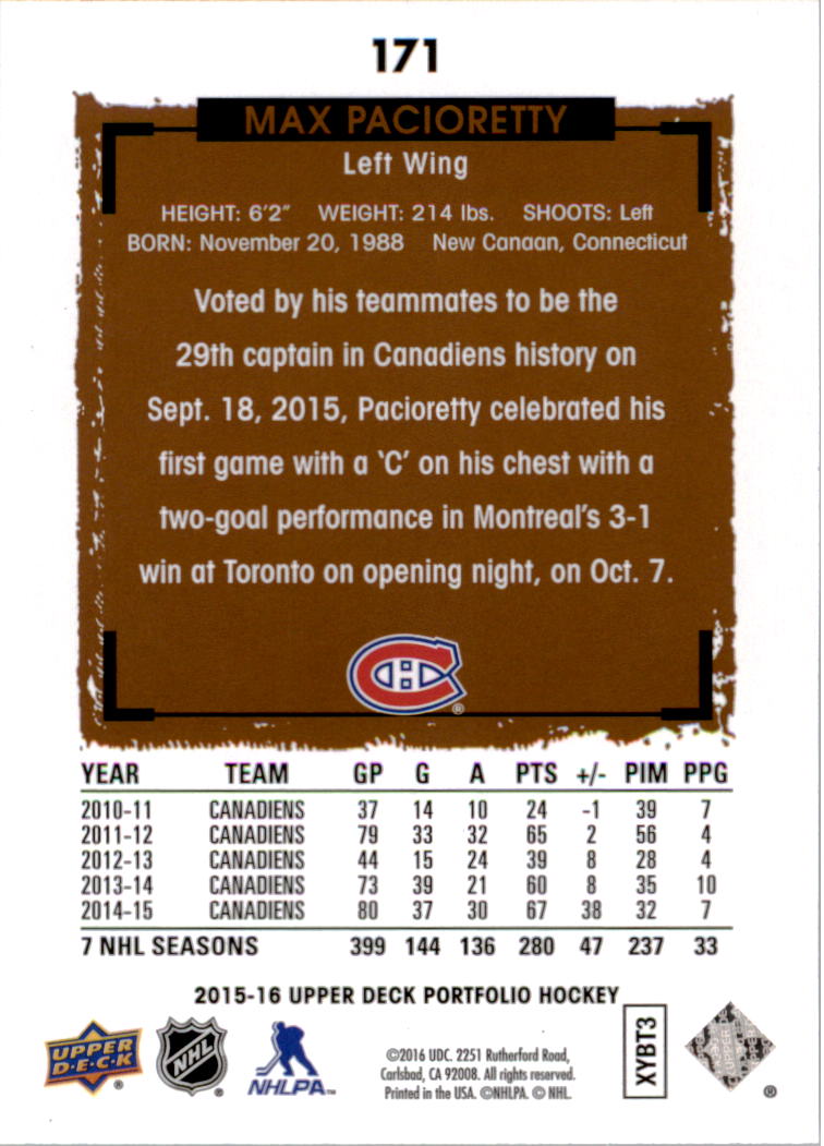 B1737- 2015-16 Upper Deck Portfolio Hockey #S 1-200 -du Pick- 15 + Gratis US - Bild 311 von 363