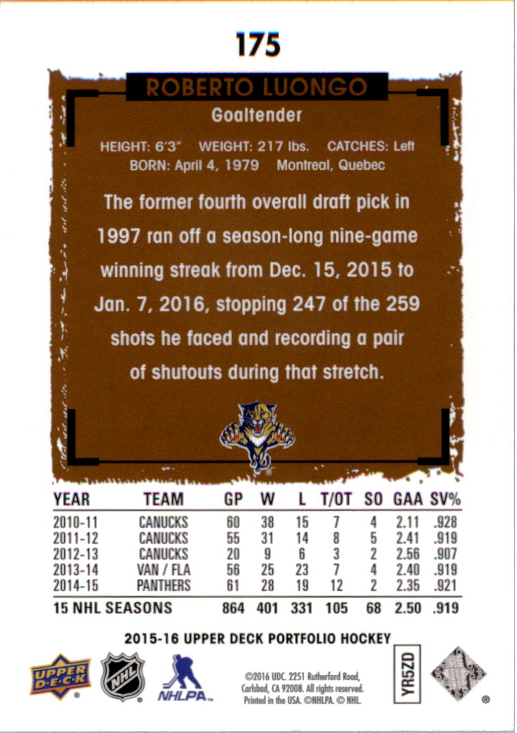 B1737- 2015-16 Upper Deck Portfolio Hockey #S 1-200 -du Pick- 15 + Gratis US - Bild 319 von 363