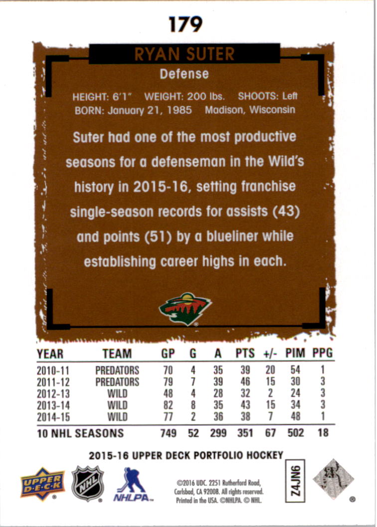 B1737- 2015-16 Upper Deck Portfolio Hockey #S 1-200 -du Pick- 15 + Gratis US - Bild 327 von 363