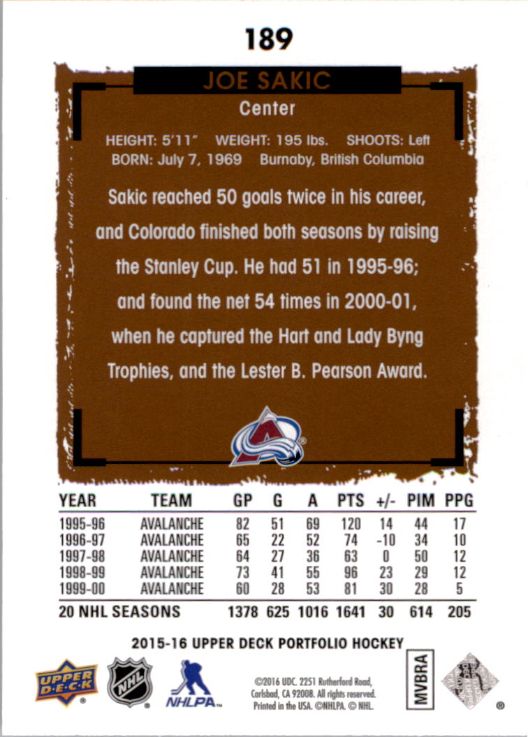 B1737- 2015-16 Upper Deck Portfolio Hockey #S 1-200 -du Pick- 15 + Gratis US - Bild 345 von 363