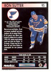 1991-92 Pinnacle French #95 Ron Sutter back image