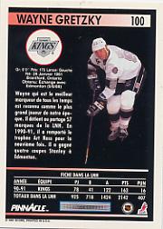 1991-92 Pinnacle French #100 Wayne Gretzky back image