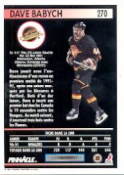 1991-92 Pinnacle French #270 Dave Babych back image
