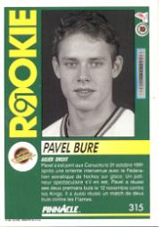 1991-92 Pinnacle French #315 Pavel Bure back image