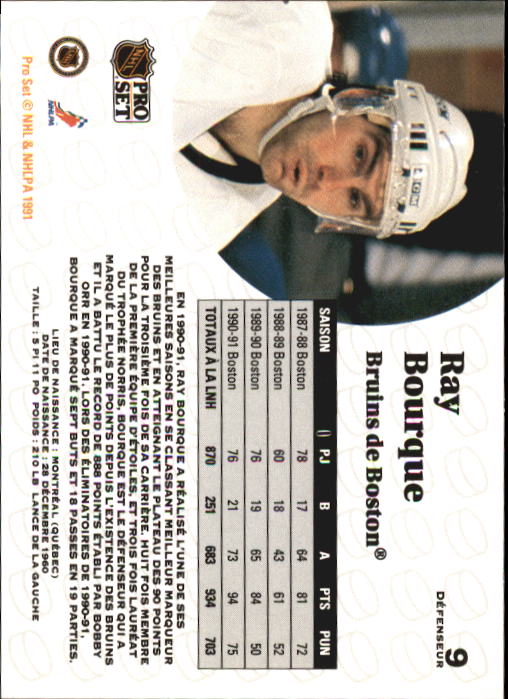 1991-92 Pro Set French #9 Ray Bourque back image