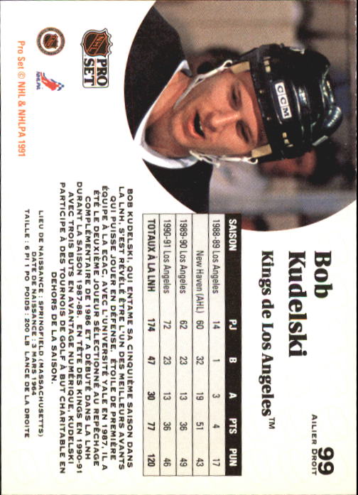 1991-92 Pro Set French #99 Bob Kudelski back image
