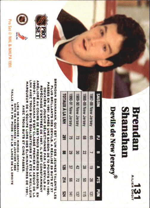 1991-92 Pro Set French #131 Brendan Shanahan back image