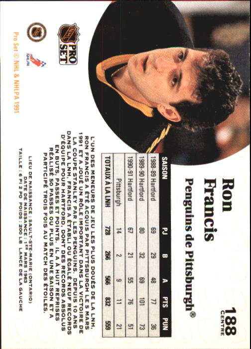 1991-92 Pro Set French #188 Ron Francis back image