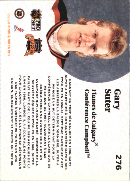 1991-92 Pro Set French #276 Gary Suter AS back image