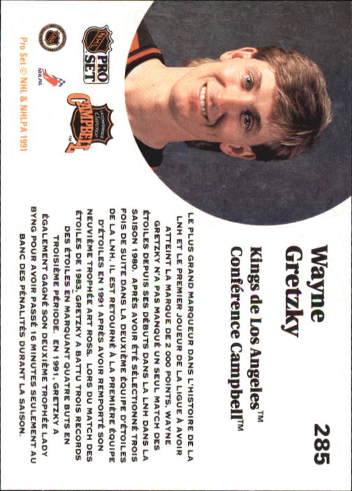 1991-92 Pro Set French #285 Wayne Gretzky AS back image