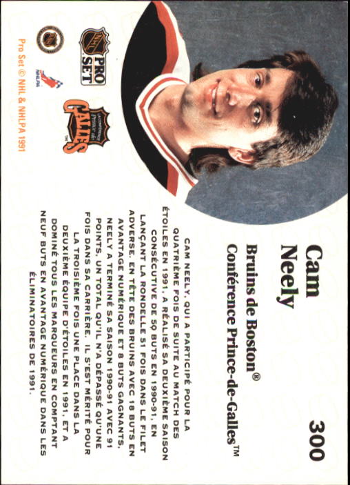 1991-92 Pro Set French #300 Cam Neely AS back image