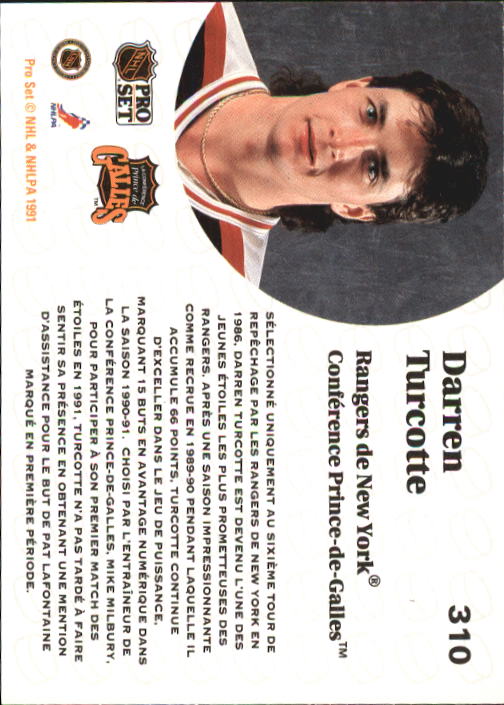 1991-92 Pro Set French #310 Darren Turcotte AS back image