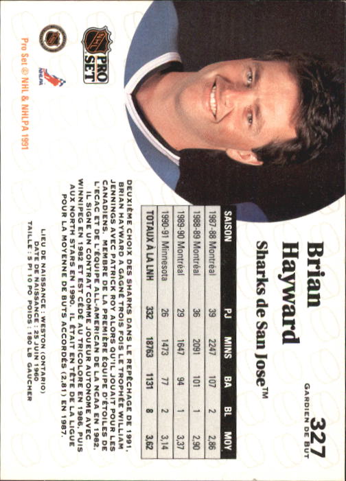 1991-92 Pro Set French #327 Brian Hayward back image