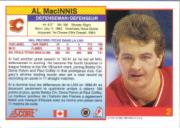 1991-92 Score Canadian English #2 Al MacInnis back image