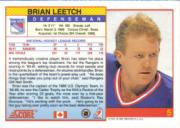 1991-92 Score Canadian English #5 Brian Leetch back image