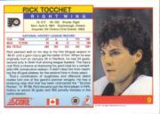 1991-92 Score Canadian English #9 Rick Tocchet back image